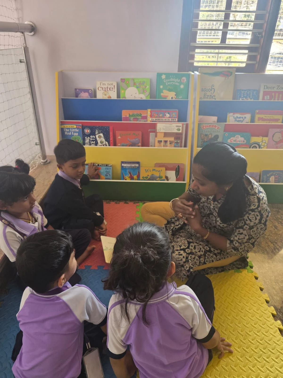 Storytime in the library at FlyHigh Pre School