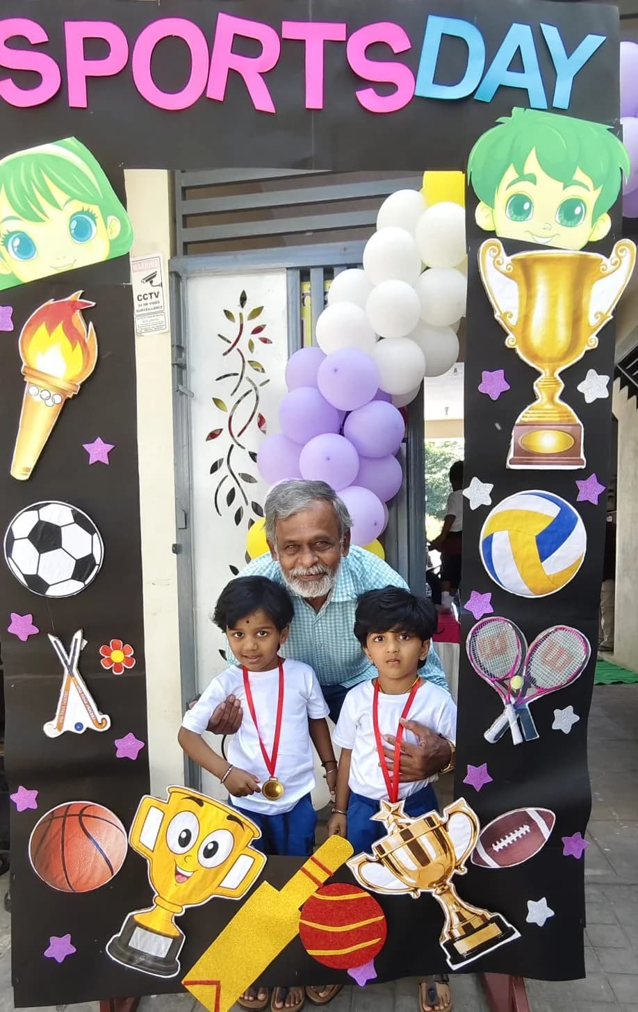 Sports Day photobooth with grandparents at FlyHigh