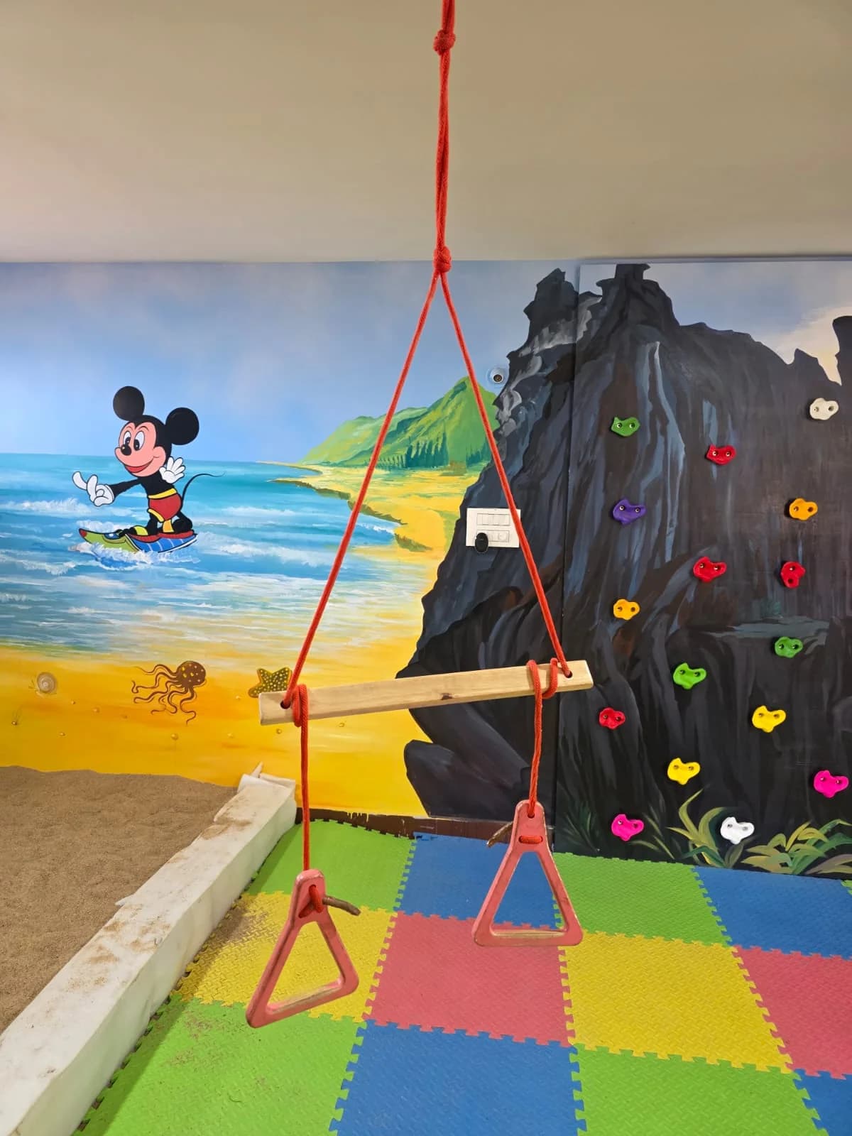 Trapeze swing in indoor play area at FlyHigh